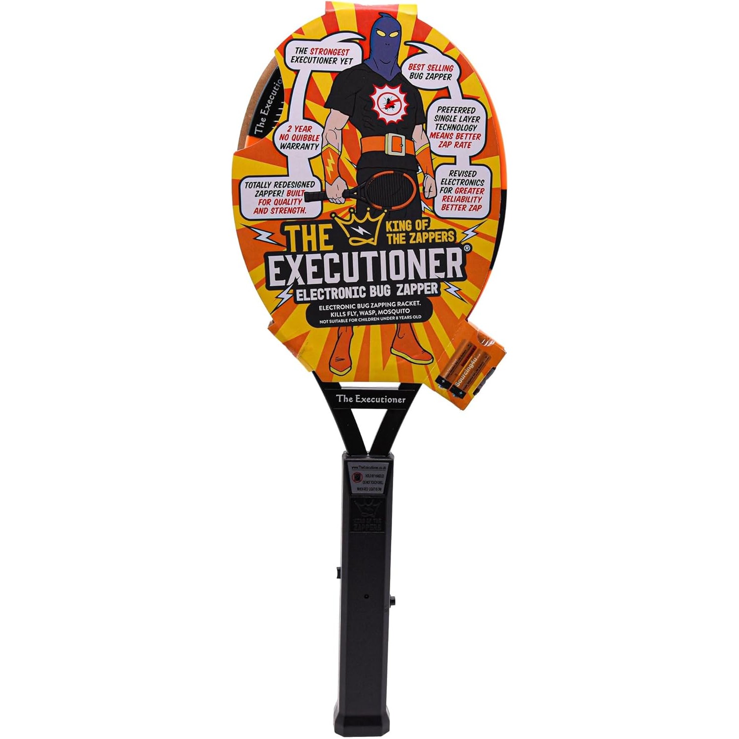 The Executioner Electric Fly Swatter Racket shown from the front